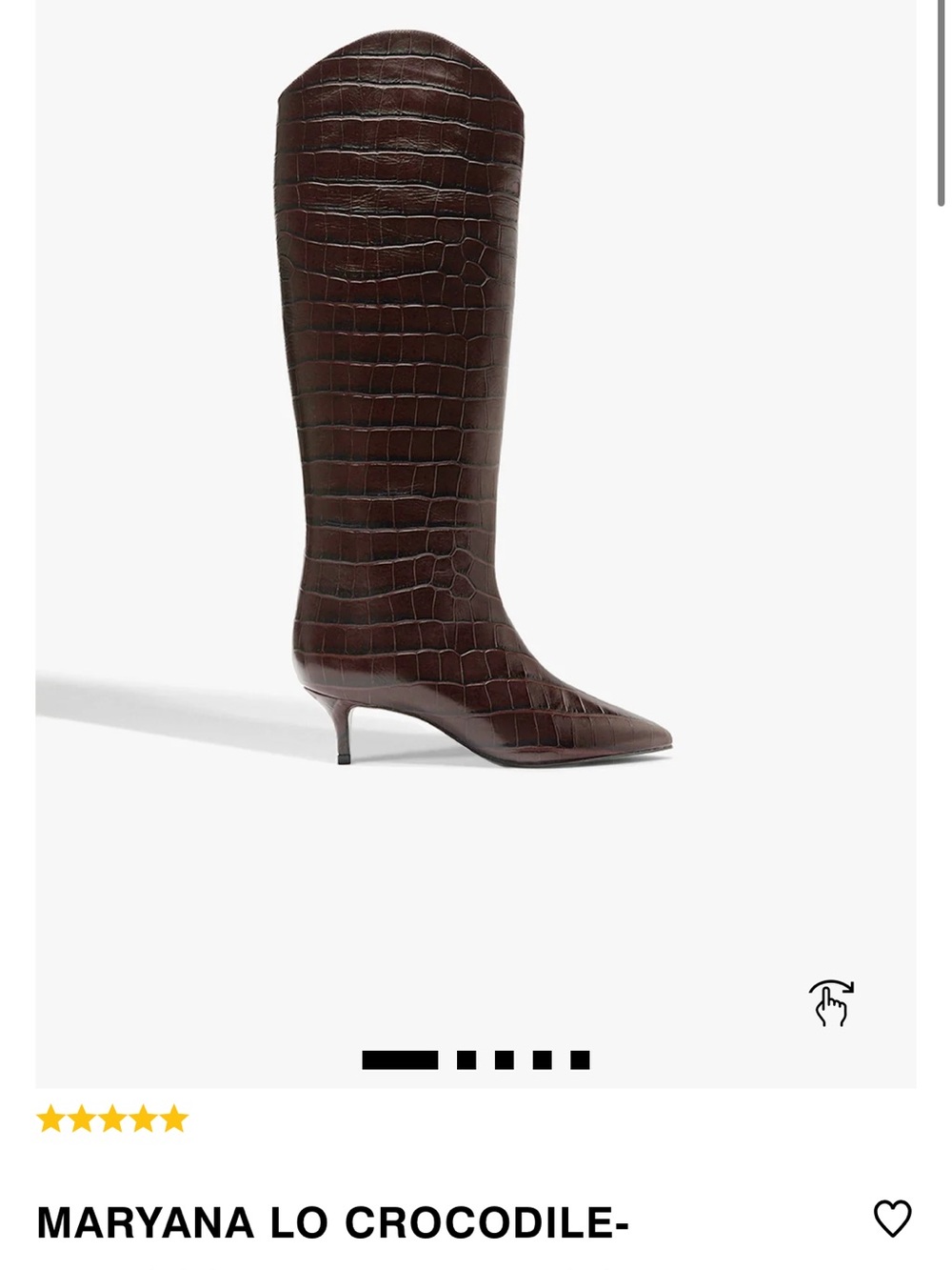 SCHUTZ Maryana Lo Crocodile Embossed Leather Boot